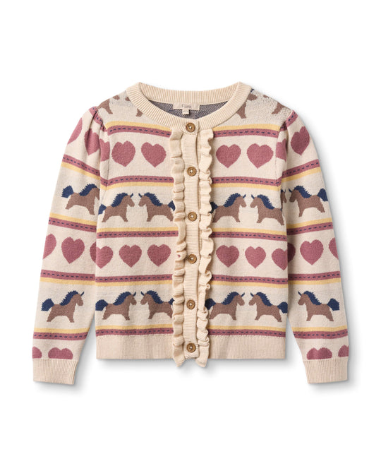 Fliink Kino LS Multi Cardigan - Sandshell