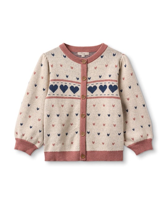 Fliink Nova Multi Heart Cardigan - Sandshell