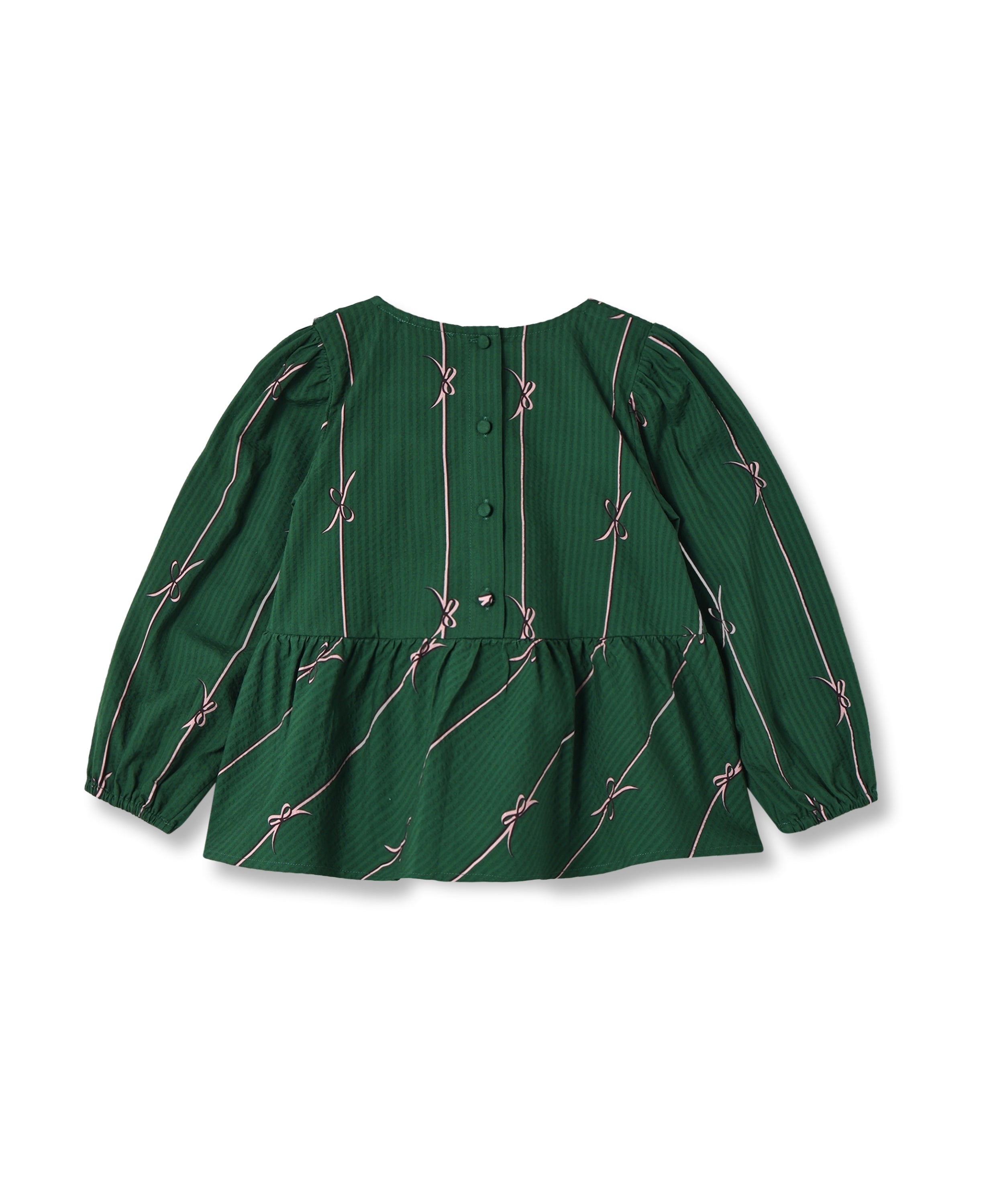 Fliink Bowie LS Blouse - Hunter Green Bow
