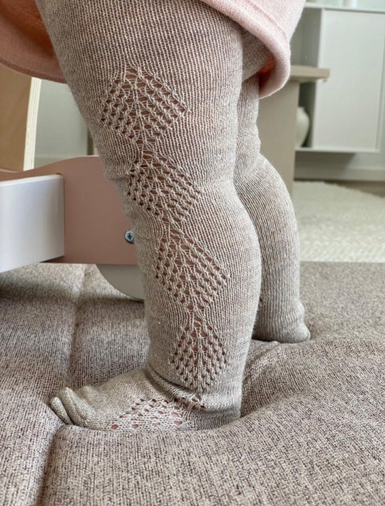 Condor Strømpebukser med Hulmønster Uld - Beige