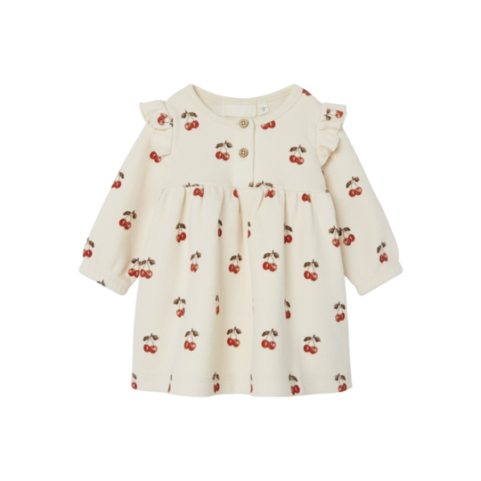 Lil Atelier Ronja Sweat Dress med Kirsebær - Whitecap Gray