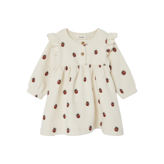 Lil Atelier Ronja Sweat Dress med Mariehøne - Whitecap Gray