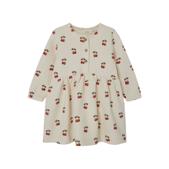 Lil Atelier Ronja Sweat Dress med Kirsebær -  Whitecap Gray