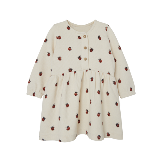Lil Atelier Ronja Sweat Dress med Mariehøne -  Whitecap Gray