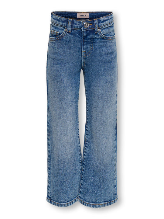 Only Mini Juicy - Wide Bow Jeans -  Medium Blue Denim / Bow