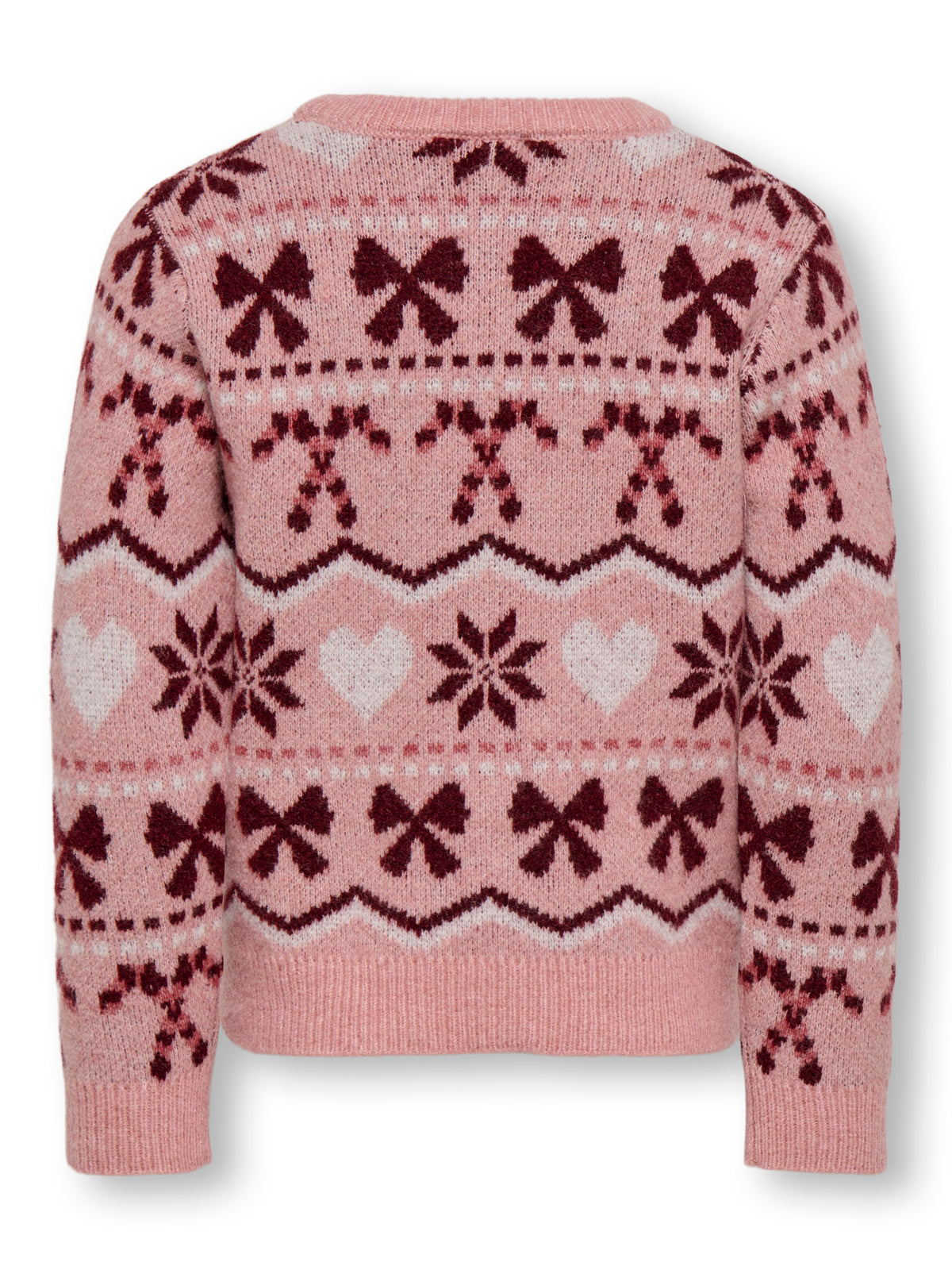 Only Mini Snowflake - Xmas Life LS O-neck Knit - Rose Elegance Snowflake