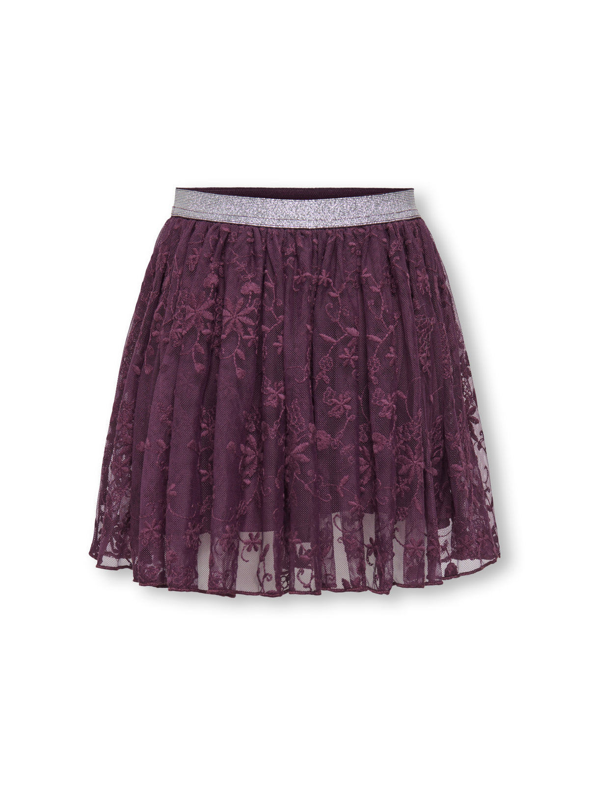 Only Mini Glacey - Lace Skirt - Winetasting Lurex / Silver
