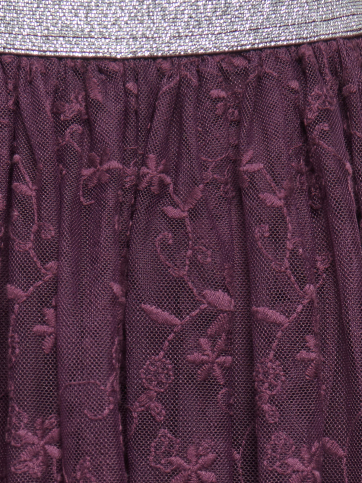 Only Mini Glacey - Lace Skirt - Winetasting Lurex / Silver