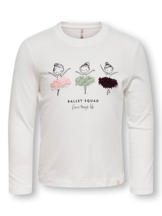 Only Mini Fleur - LS Tee - Cloud Dancer / Ballet