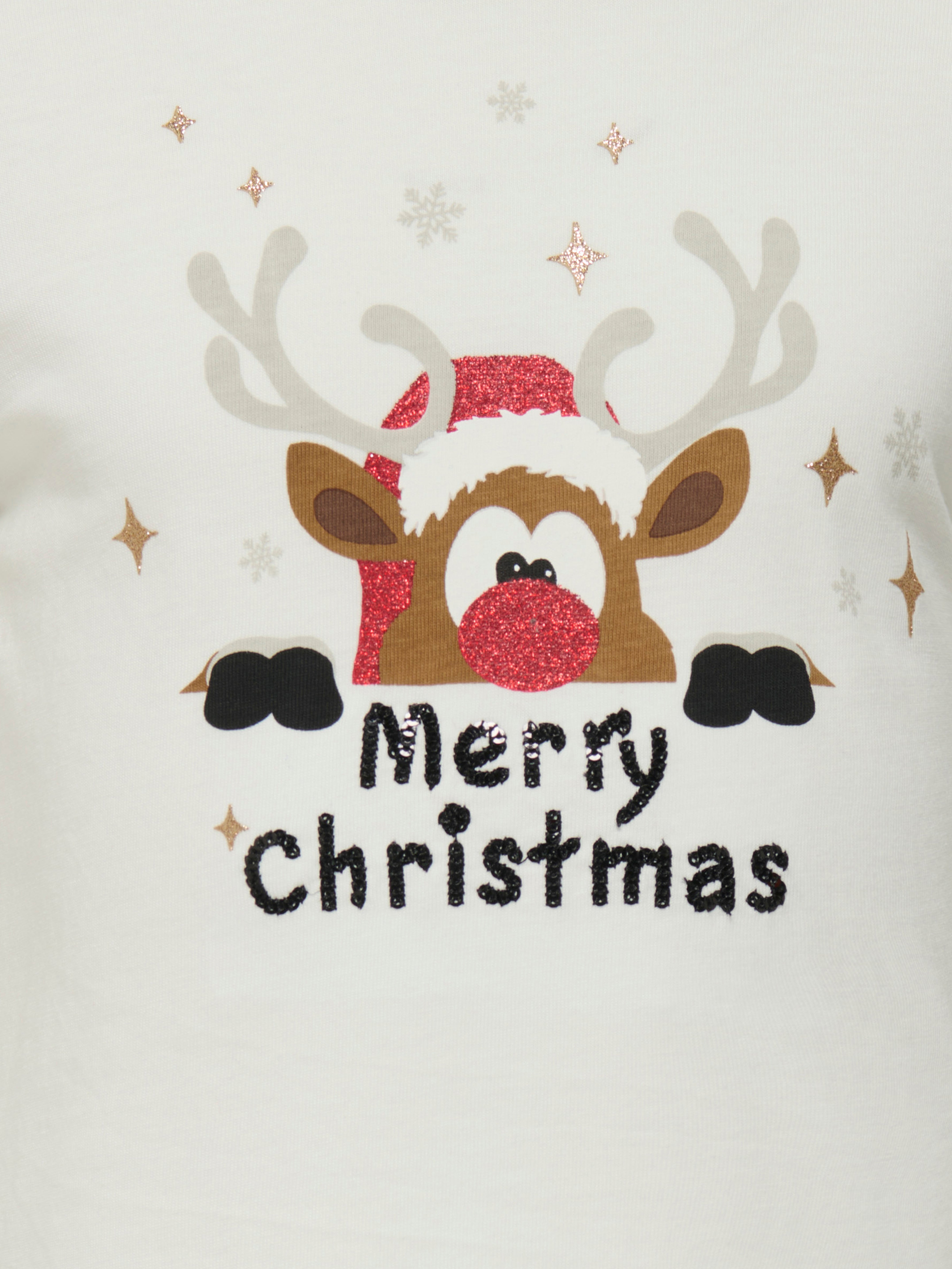 Only Mini Xmas Life Yrsa Christmas Top - Cloud Dancer