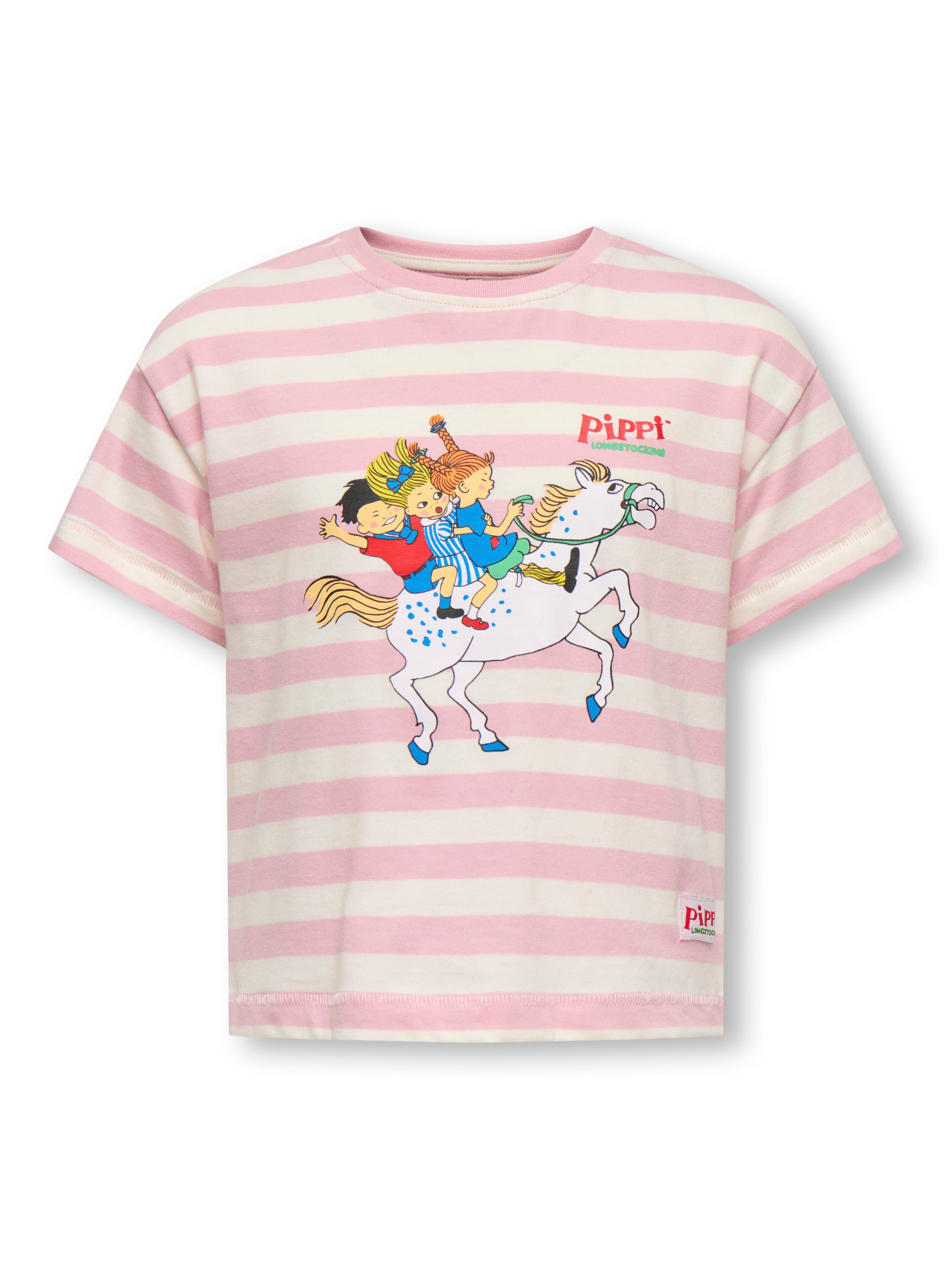 Only Mini Pippa Life SS Tee - Egret/Stripes