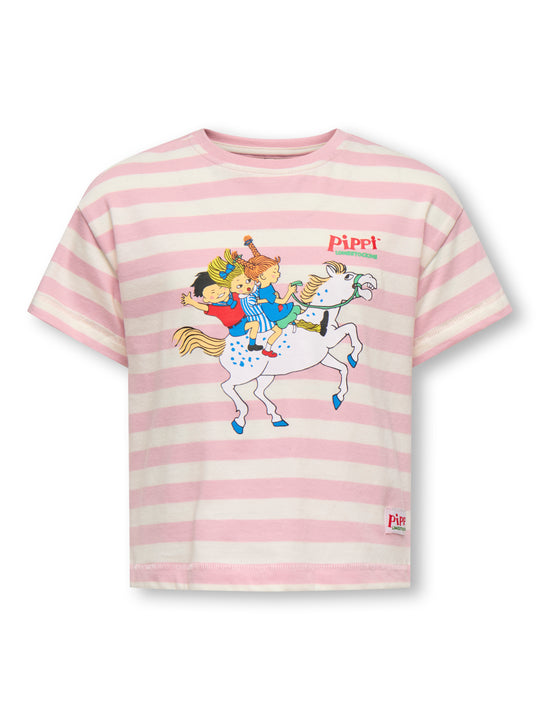 Only Mini Pippa Life SS Tee - Egret/Stripes