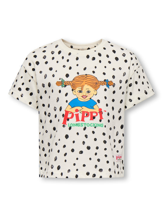 Only Mini Pippa Life SS Tee - Egret/Dot