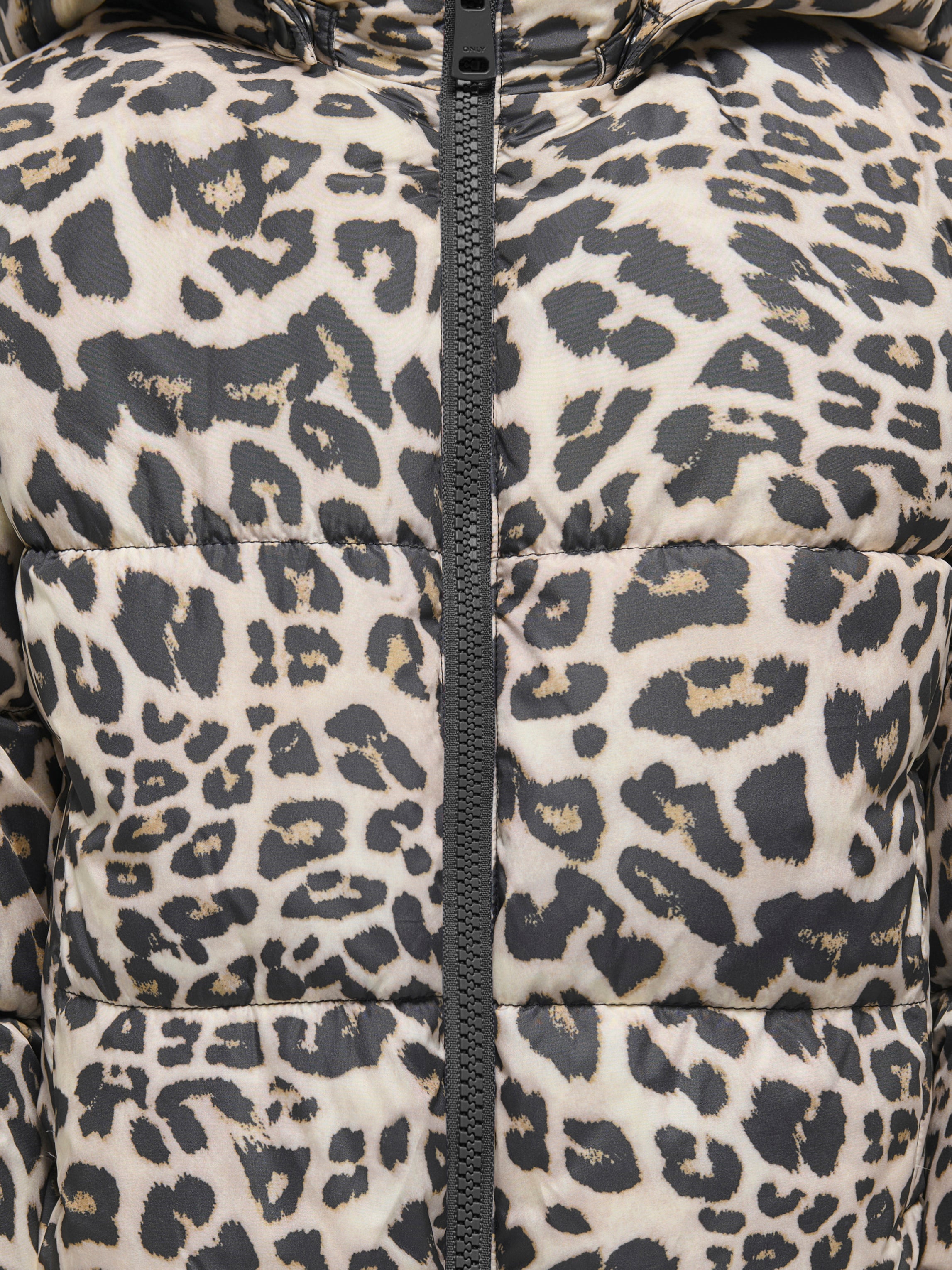 Only Mini Dalia Short Puf Jacket - Silver Mink/Leo