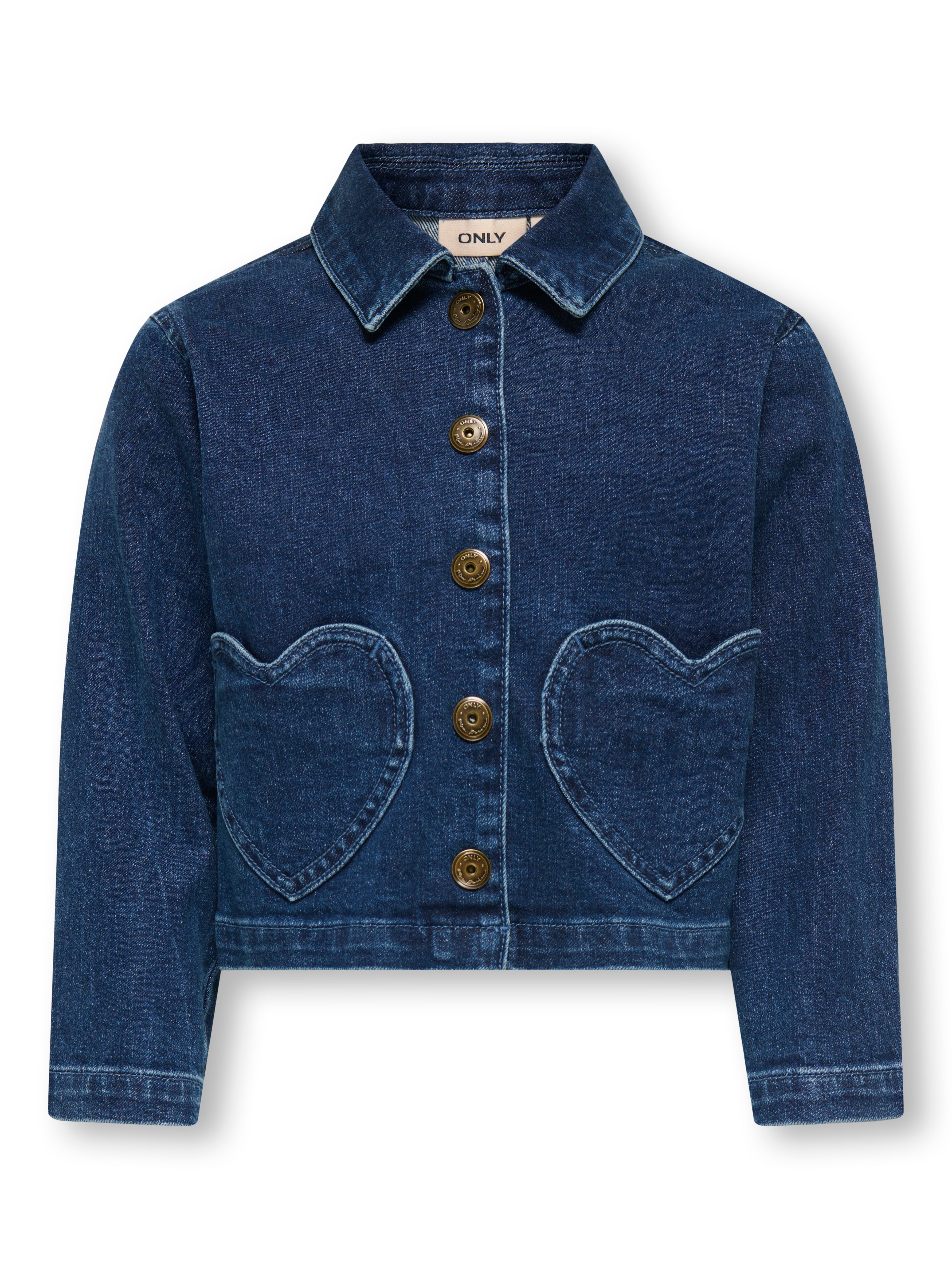 Only Mini Ofelia Heart Jacket - Dark Blue Denim