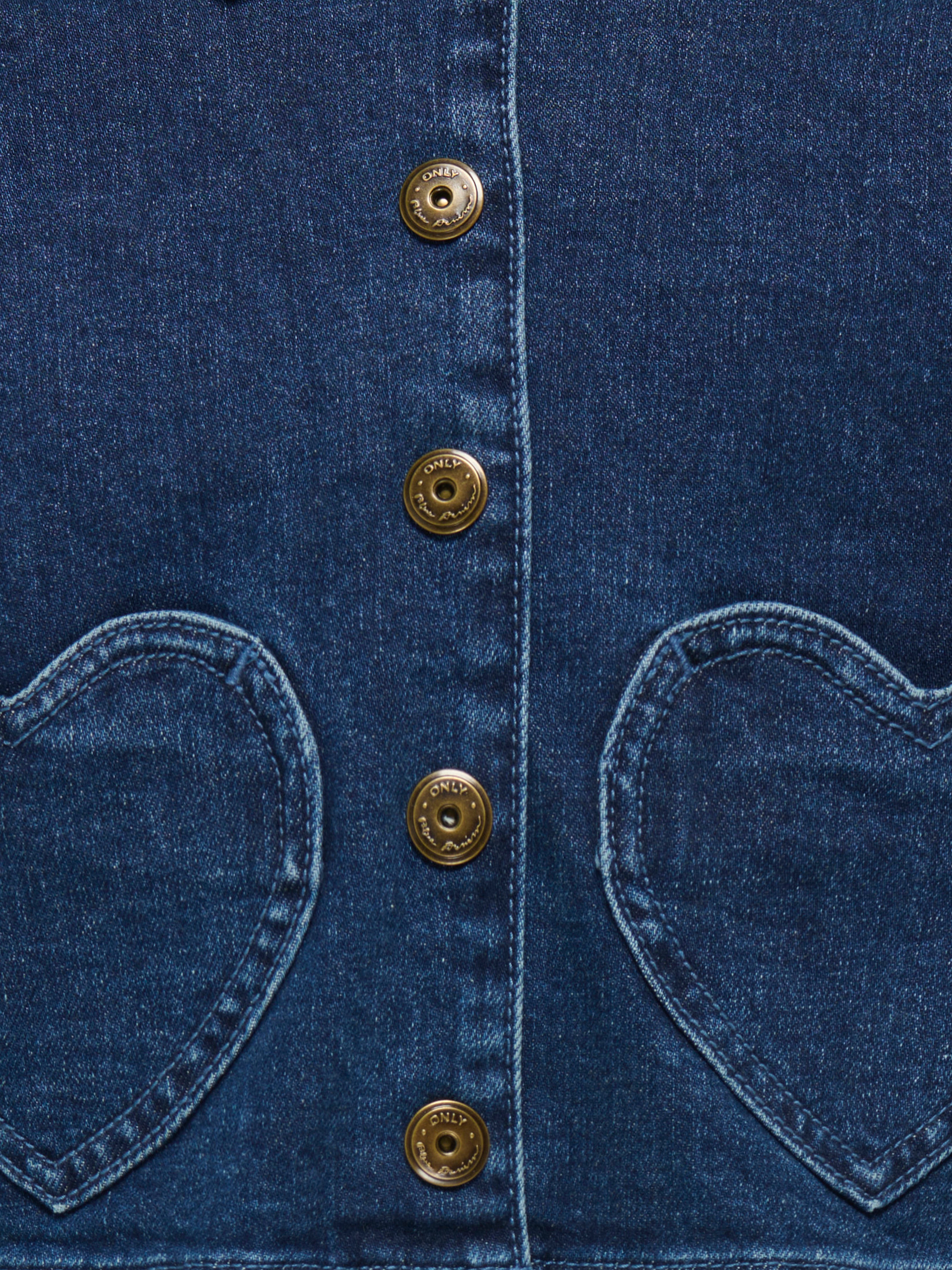 Only Mini Ofelia Heart Jacket - Dark Blue Denim