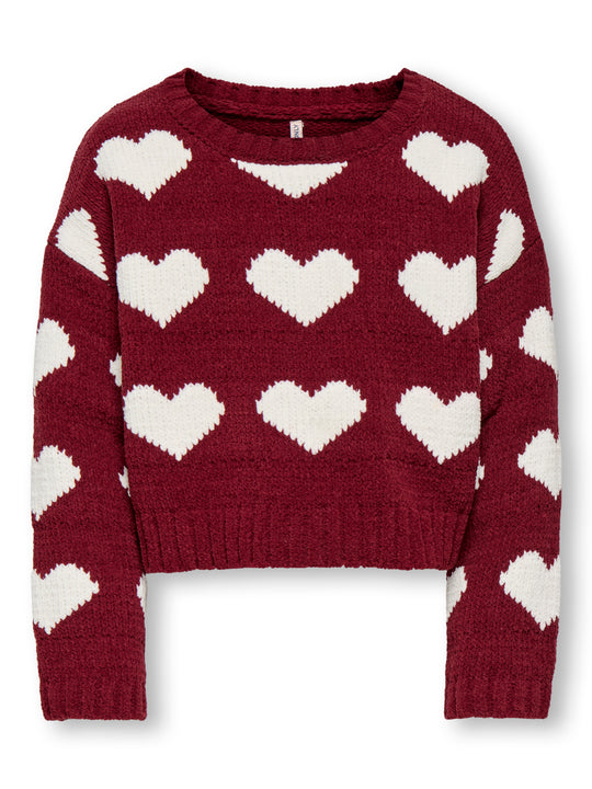 Only Mini Sus Chinelle Pullover Knit - Cabernet