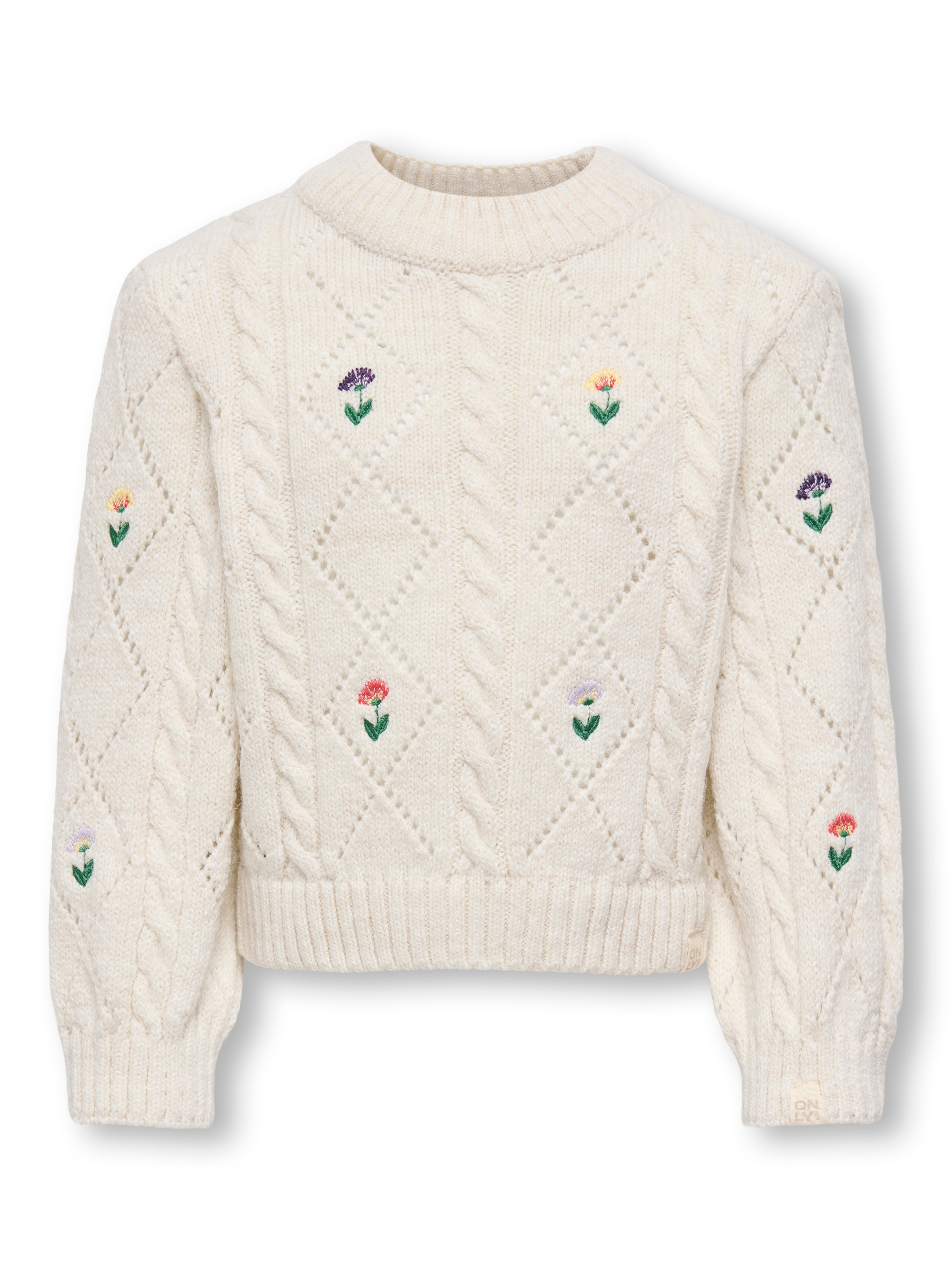 Only Mini Flower L/S Knit - Tofu