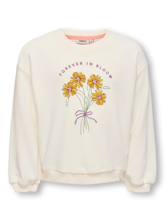 Only Mini Sunny Loose Sweatshirt - Tofu/Bouquet