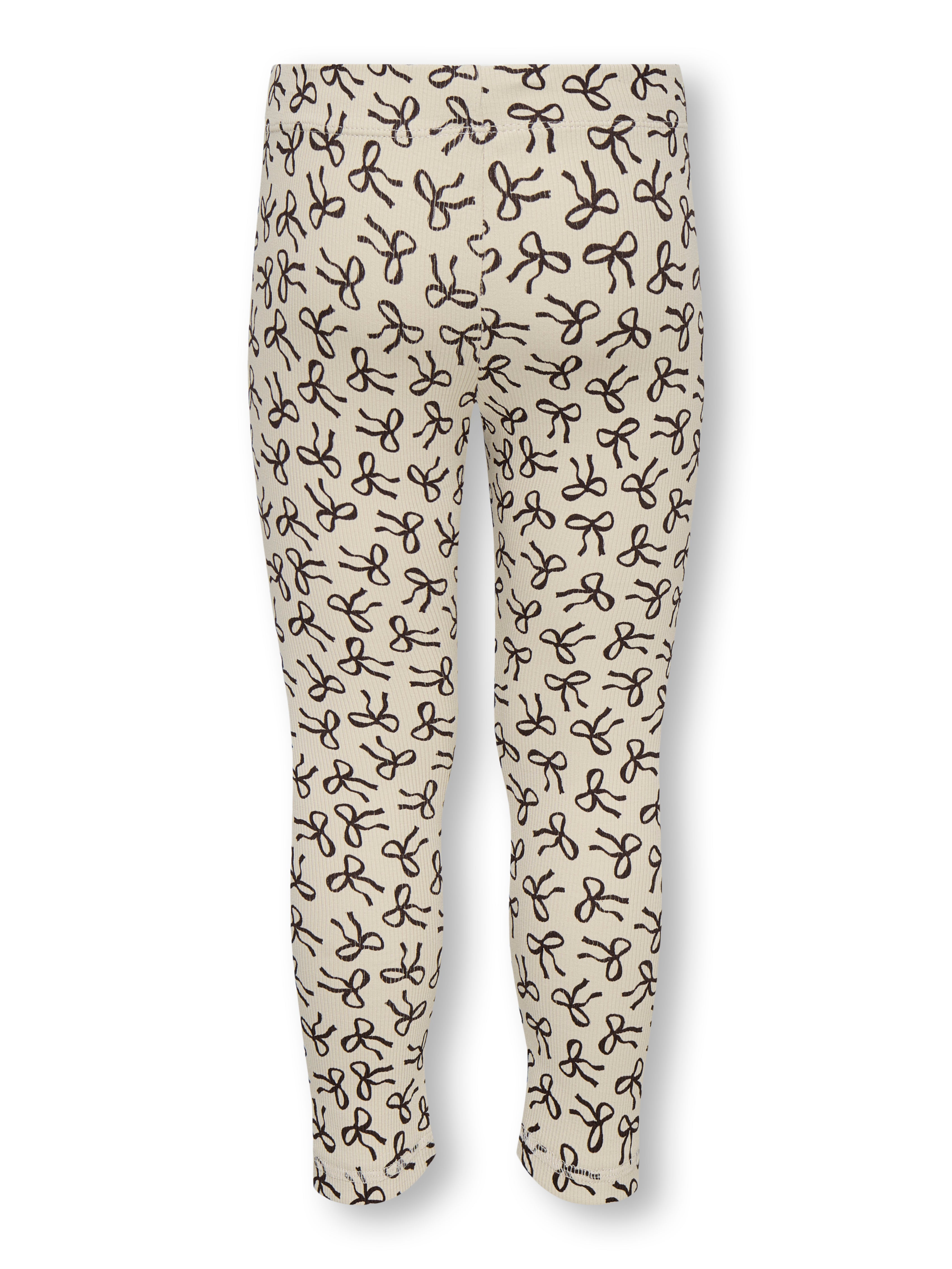 Only Mini Trinny Life Leggings - Pumice Stone/Bow