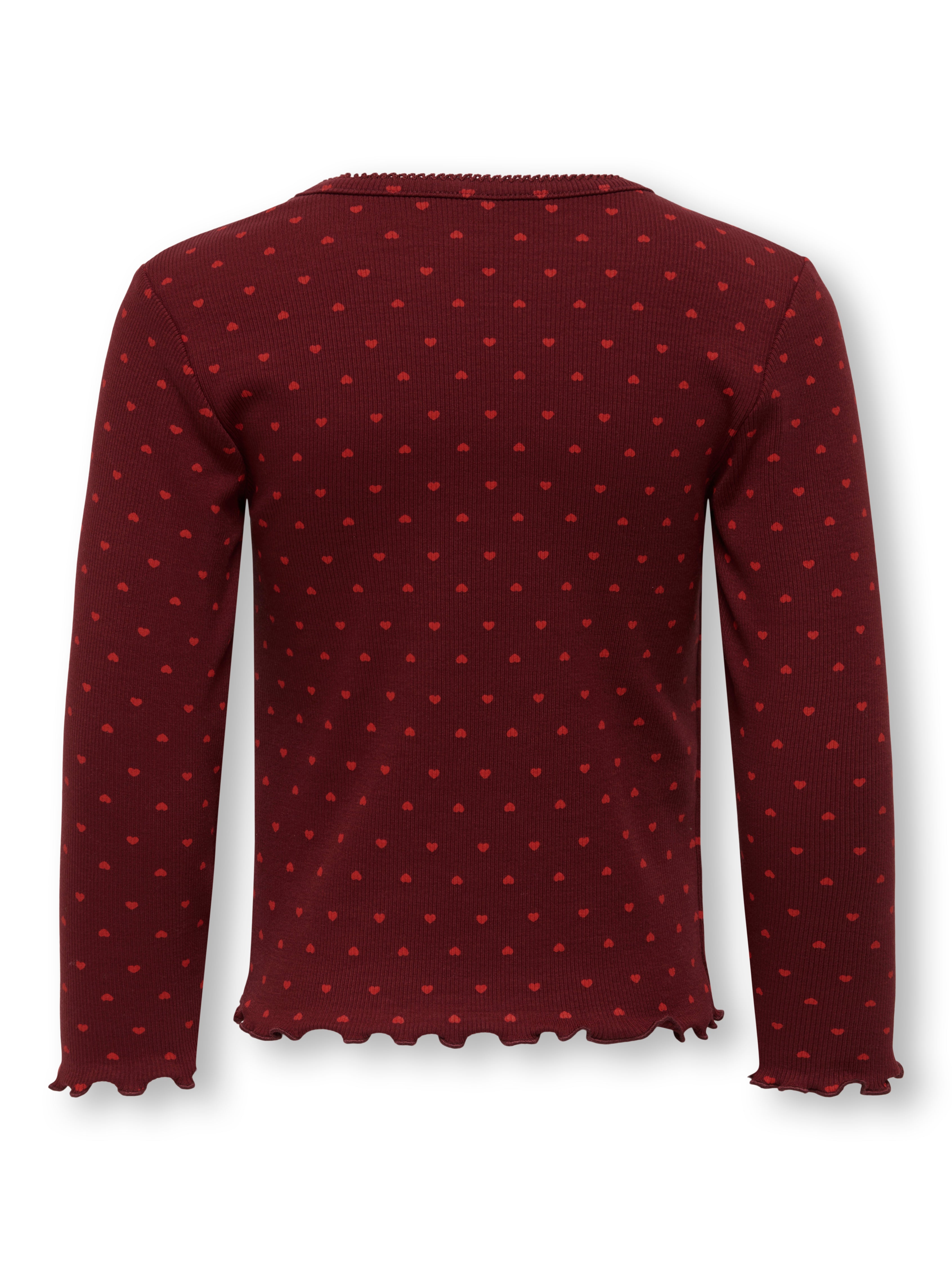 Only Mini Trinny Life LS Top - Cabernet/Hearts