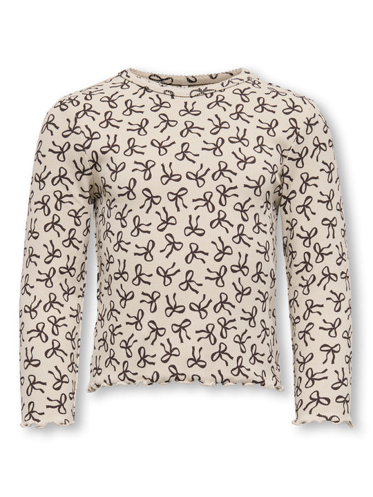 Only Mini Trinny Life LS Top - Pumice Stone/Bow