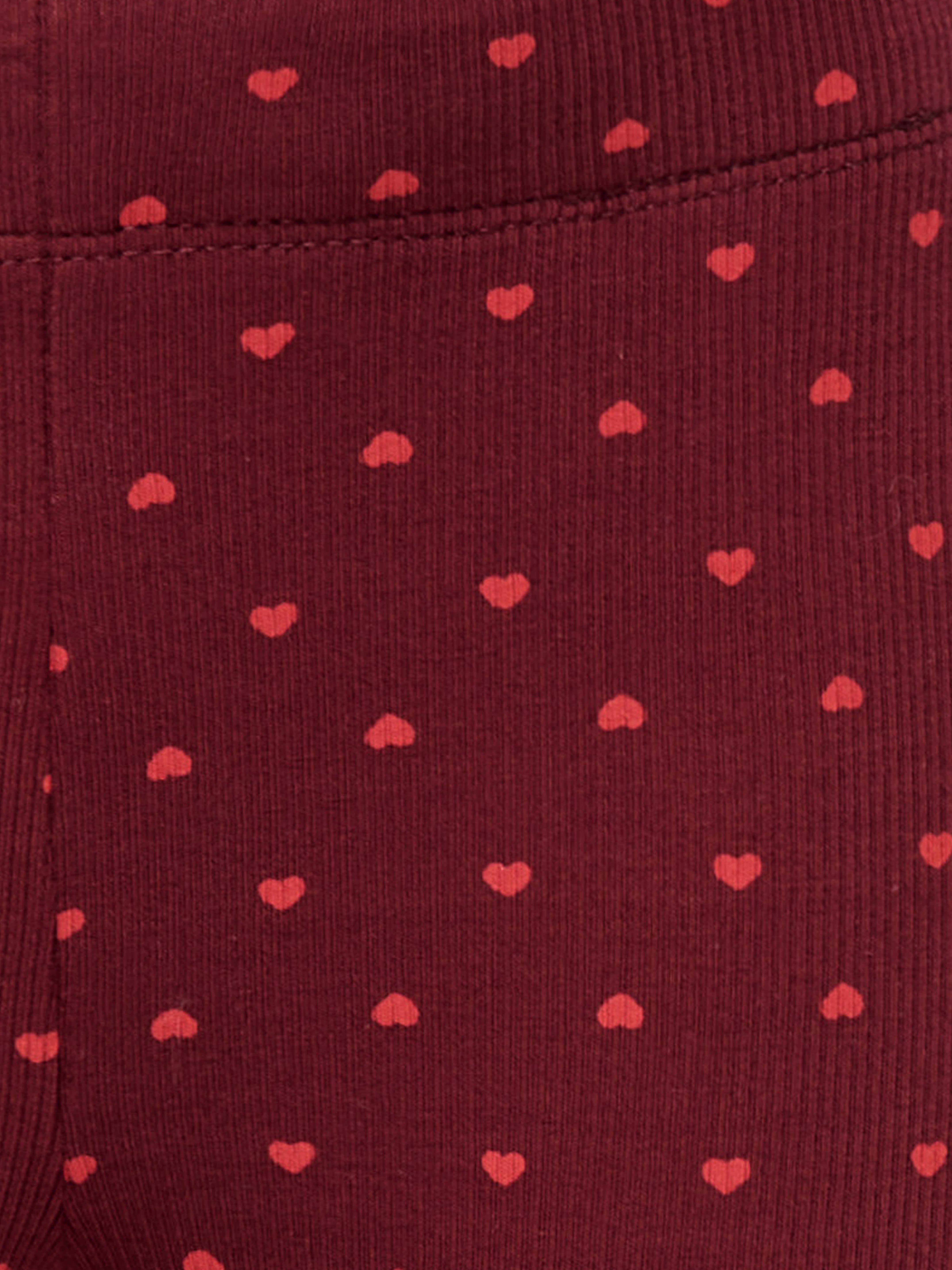 Only Mini Trinny Life Leggings - Cabernet/Hearts