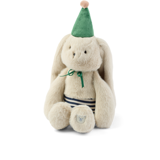 Liewood Bertrand Rabbit Celebration Teddy - Mist/Blue stripe mix