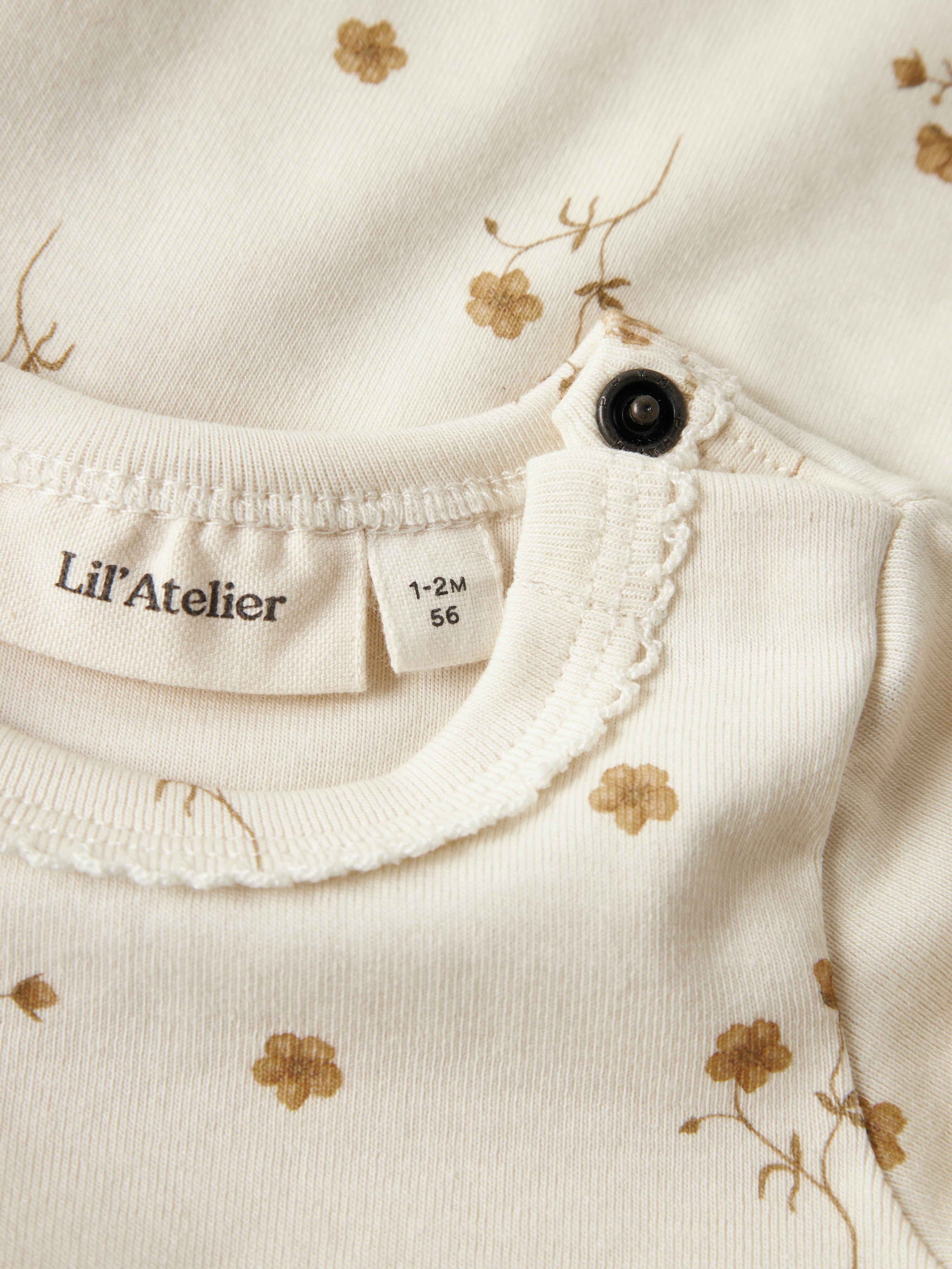 Lil Atelier Layo Sig LS Slim Body - Coconut Milk/Flower Yellow