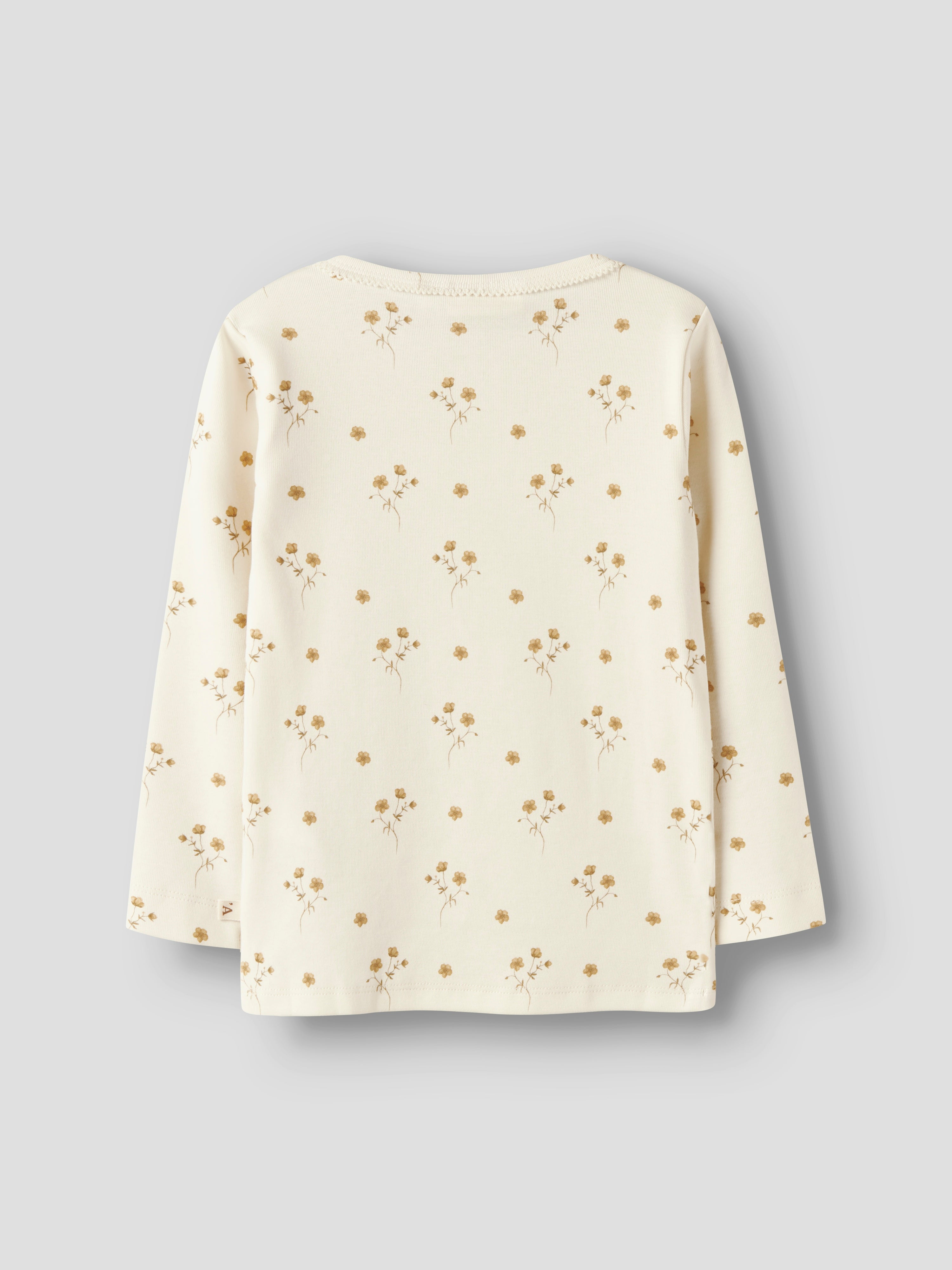 Lil Atelier Layo Sig LS Slim Top - Coconut Milk/Flower Yellow