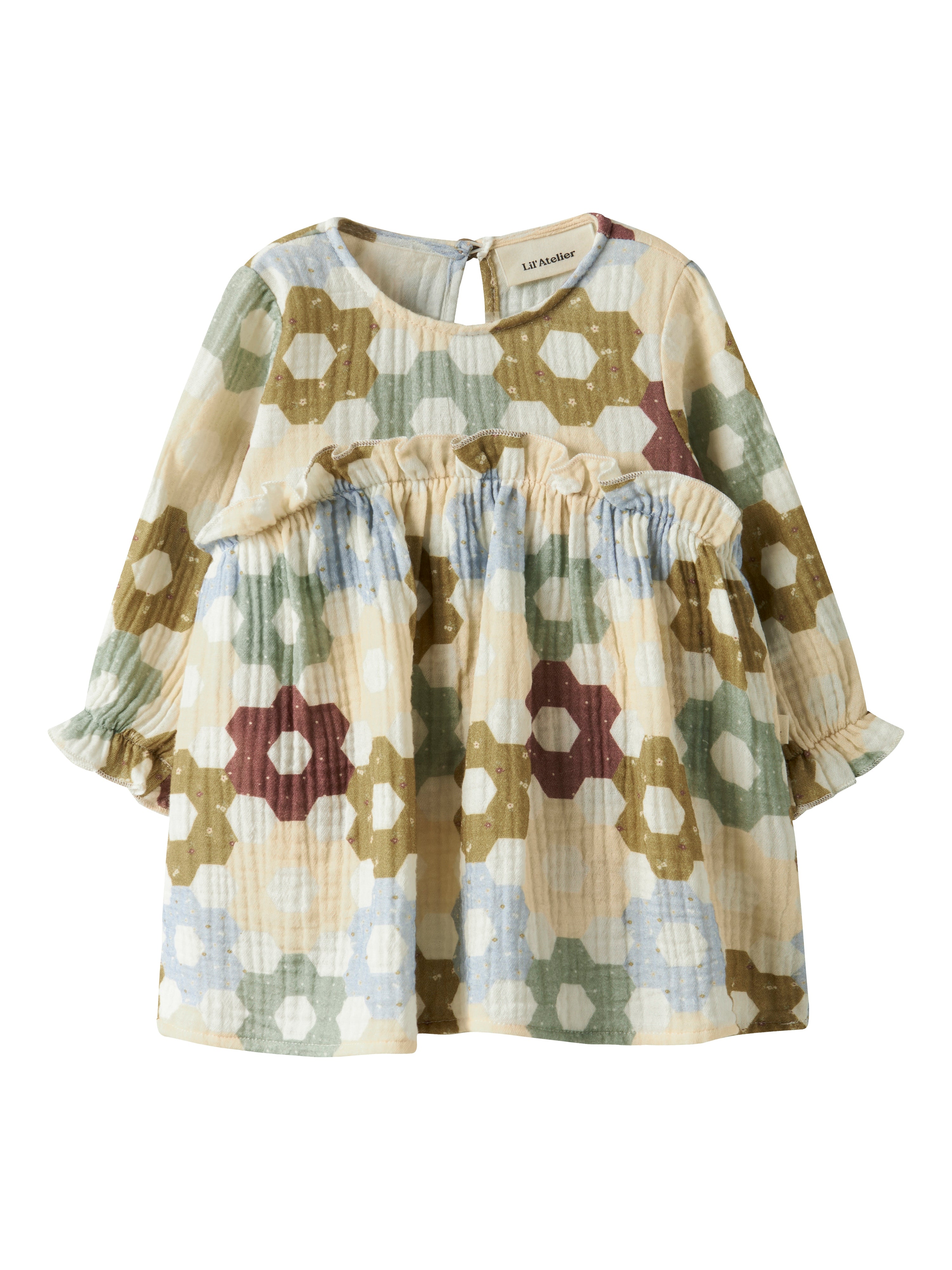 Lil Atelier Talia LS Body Dress - Coconut Milk