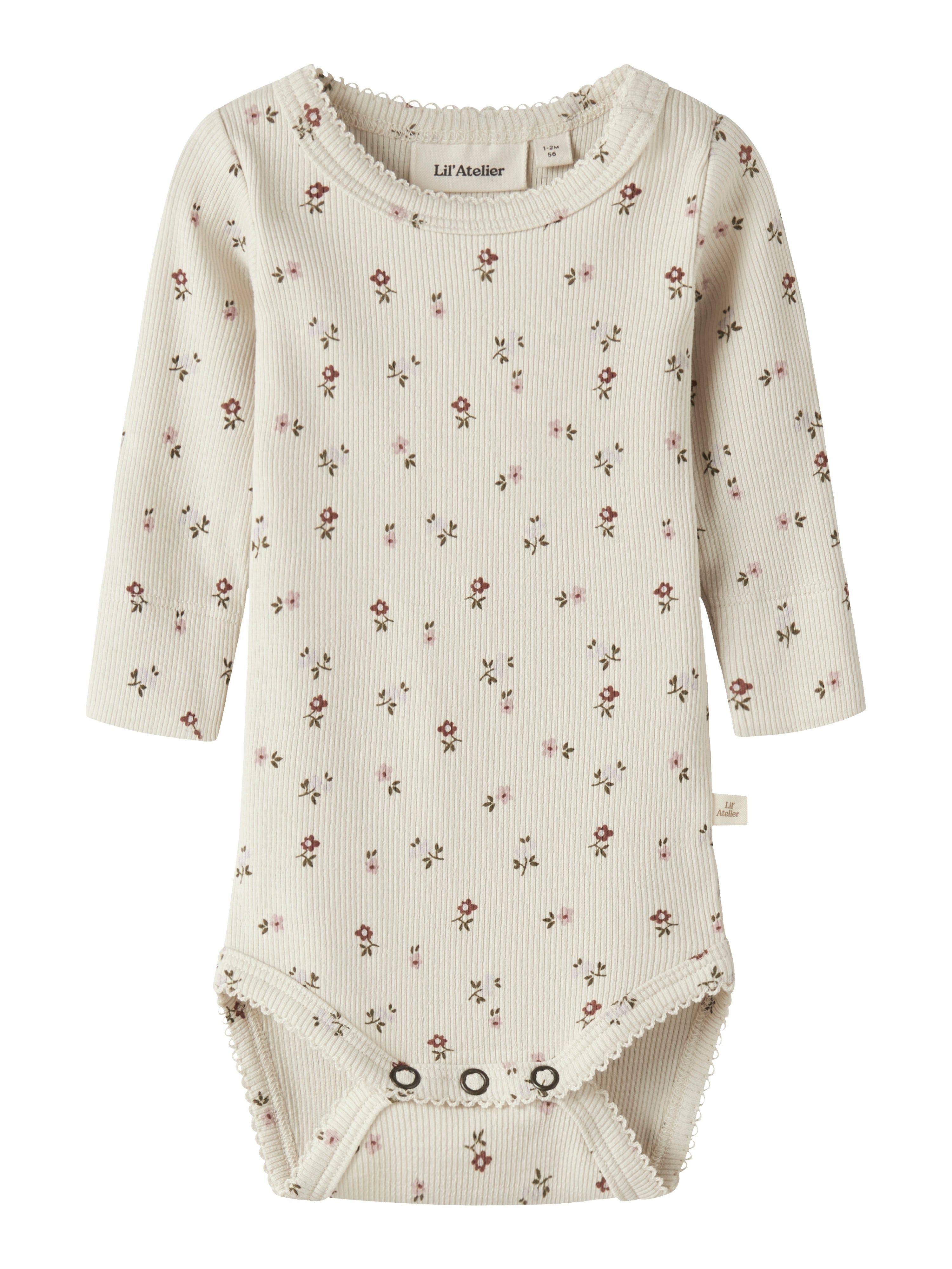 Lil Atelier Gago - LS Slim Body NOOS - Turtledove/Flower