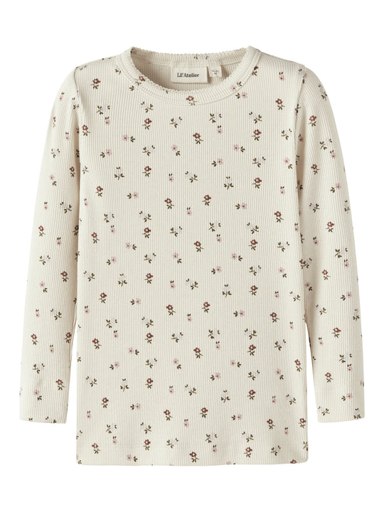 Lil Atelier Gago - LS Slim Top NOOS - Turtledove/Flower