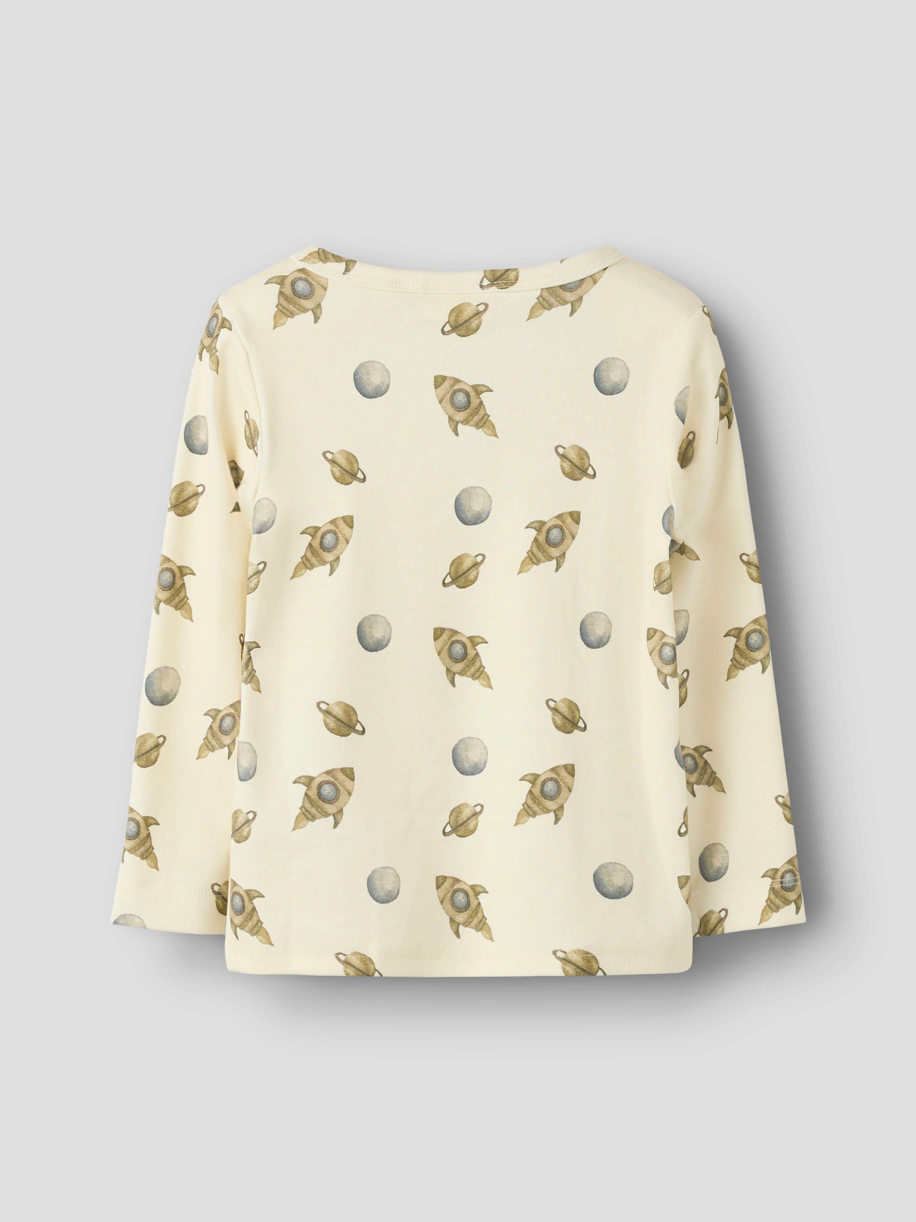 Lil Atelier Layo Geo LS Slim Top - Turtledove/Space