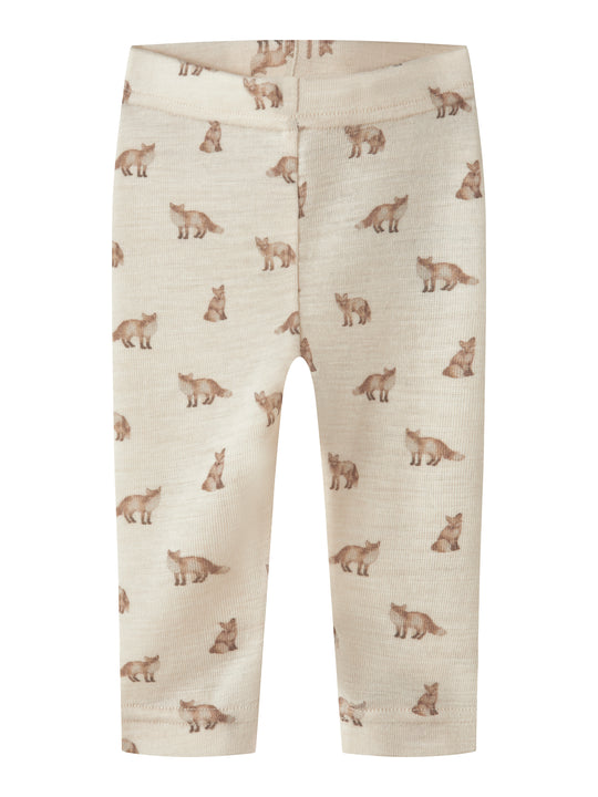 Lil Atelier Nalu - Wool Slim Leggings - Turtledove/Fox