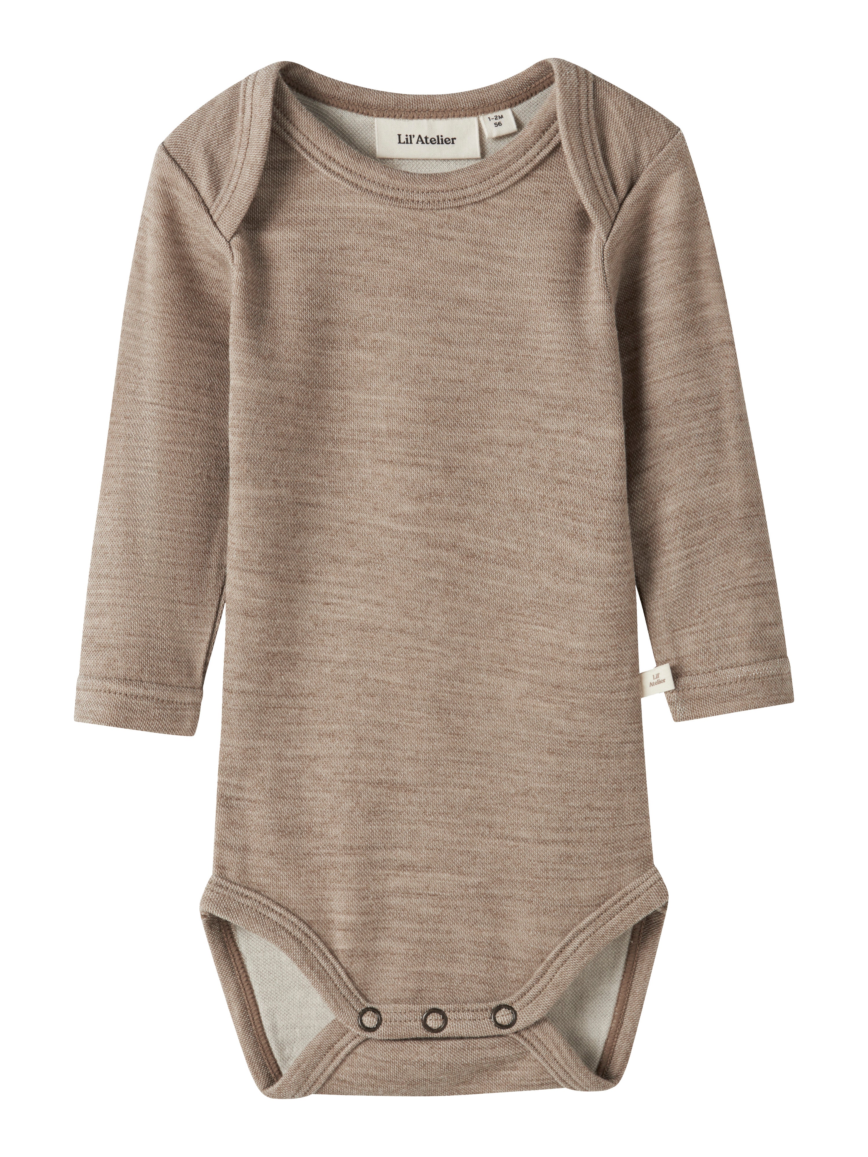 Lil Atelier Nilo - Wool LS Slim Body - Sepia Tint