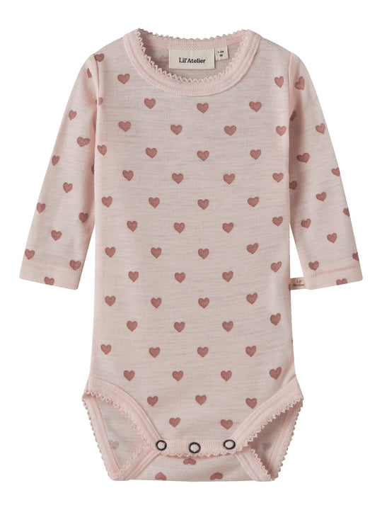 Lil Atelier - Noel Nia Wool LS Slim Body - Morganite / Heart