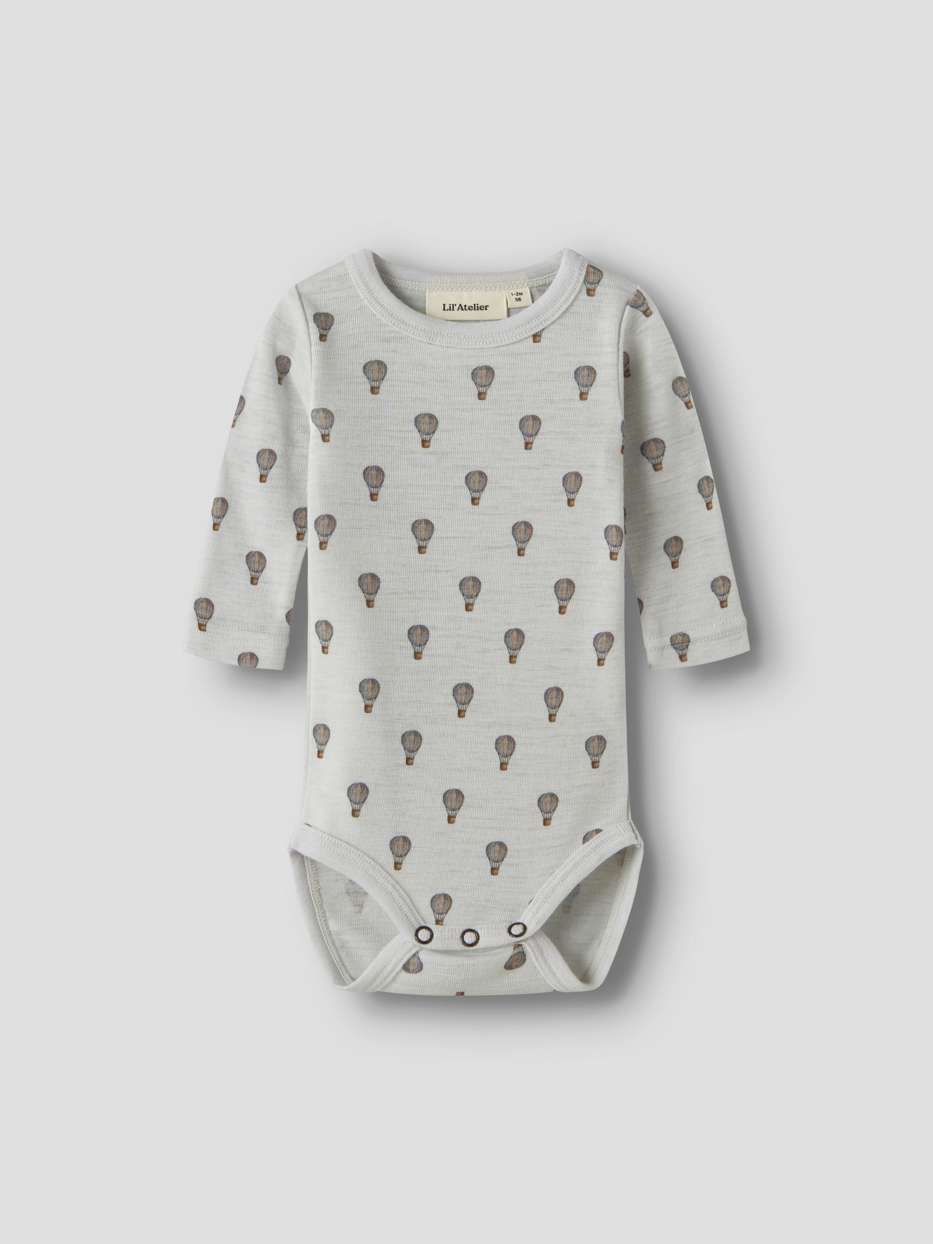 Lil Atelier - Noel Nor Wool LS Slim Body - Oyster Mushroom / Airbaloon