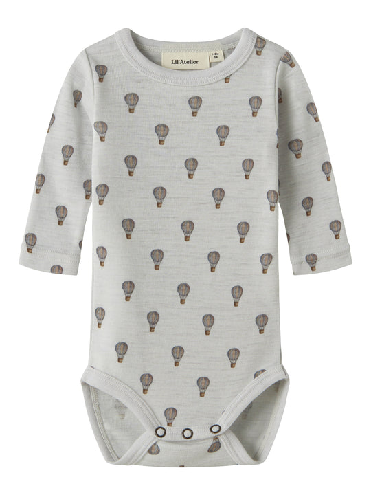 Lil Atelier - Noel Nor Wool LS Slim Body - Oyster Mushroom / Airbaloon