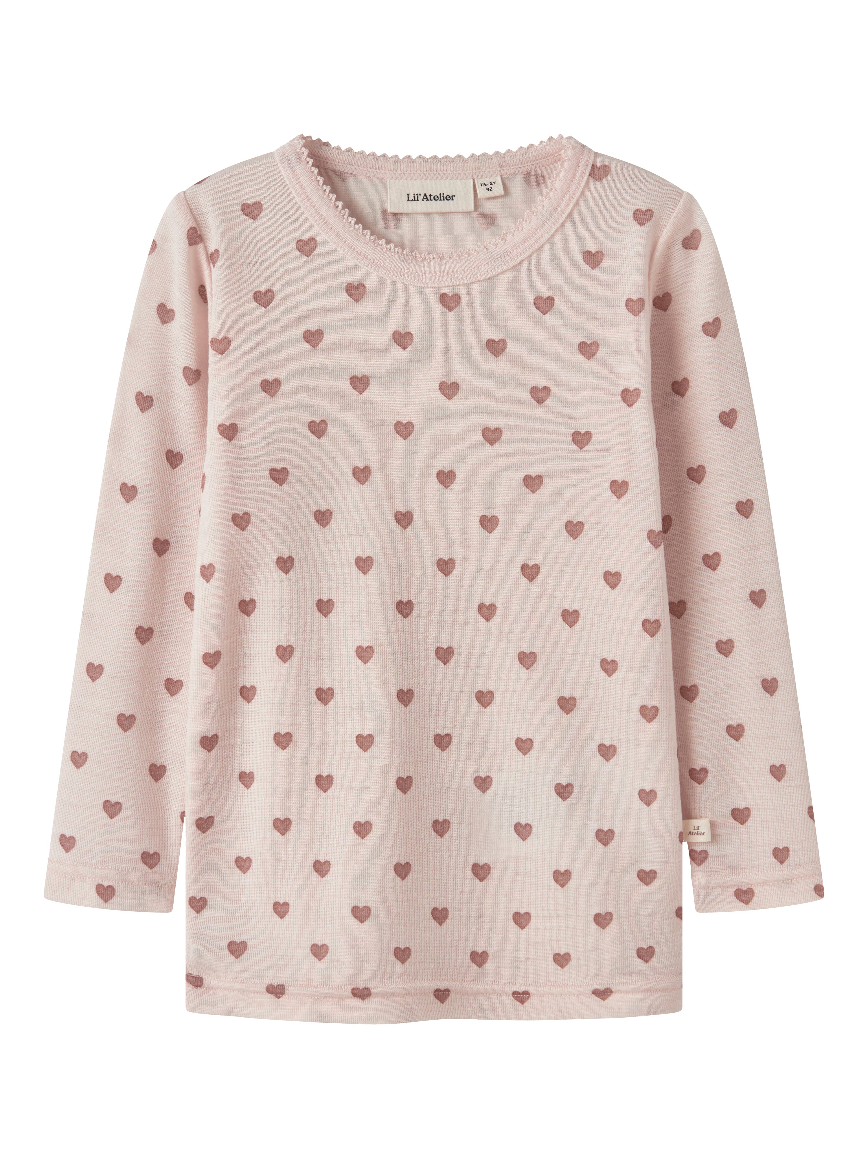 Lil Atelier - Noel Nia Wool LS Slim Top - Morganite / Heart