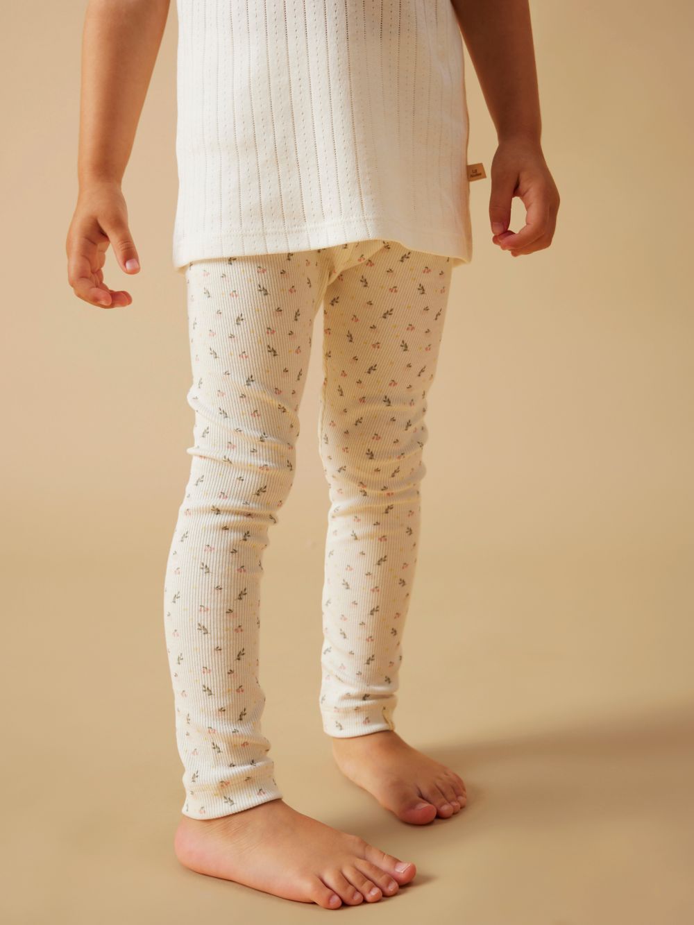 Lil Atelier Gago Slim Leggings - Coconut Milk/Small Flower