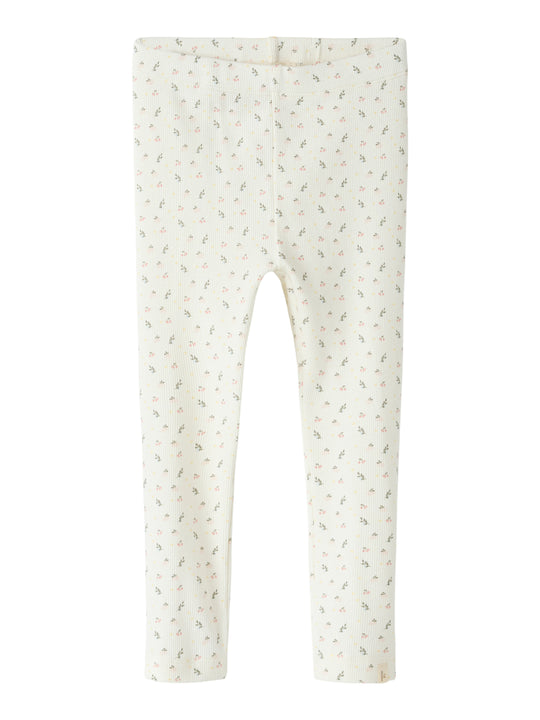 Lil Atelier Gago Slim Leggings - Coconut Milk/Small Flower