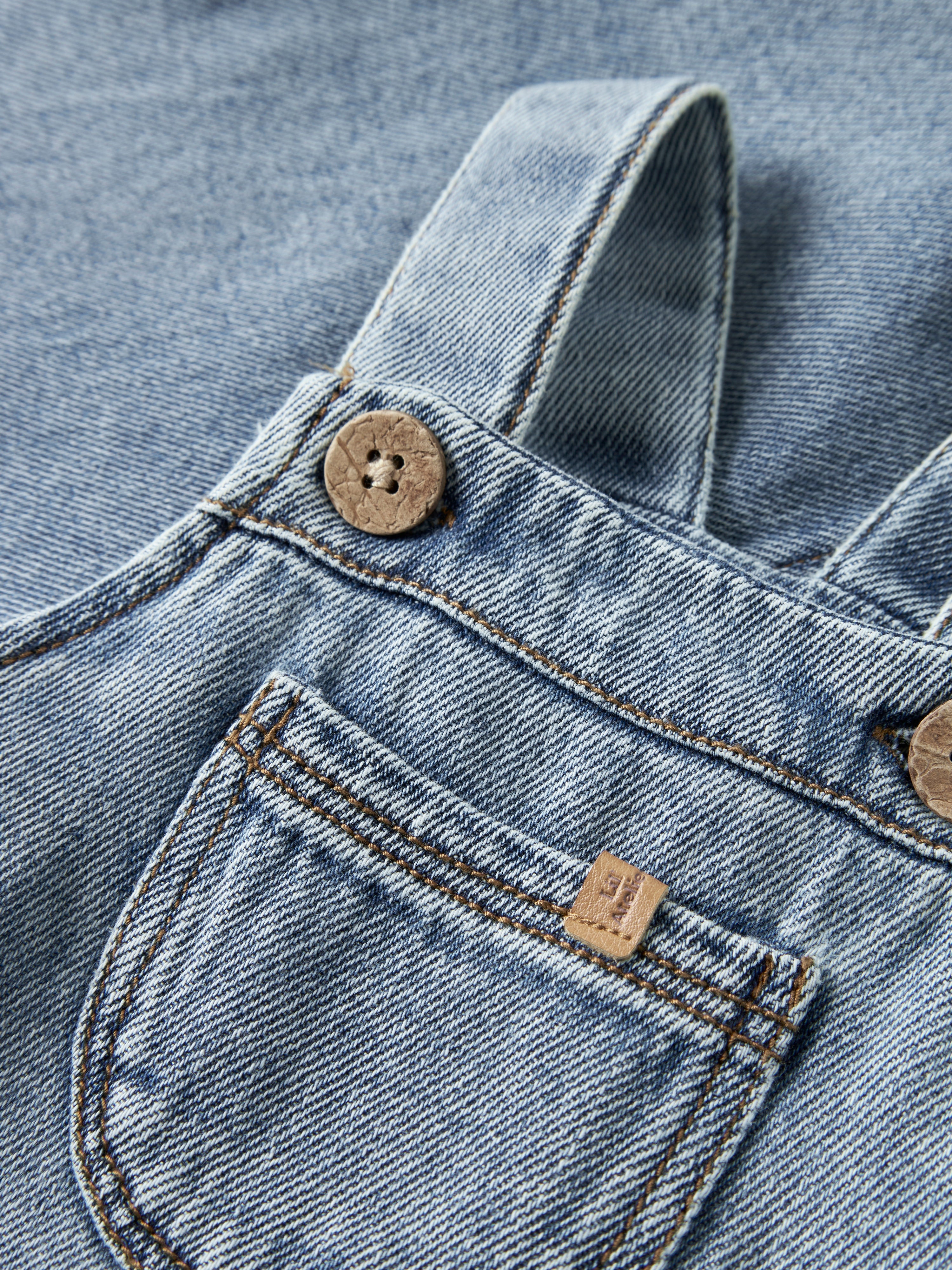 Lil Atelier Karole - Loose Denim Overall - Medium Blue Denim