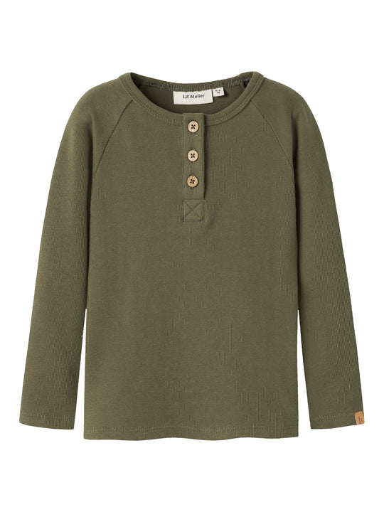 Lil Atelier Luno - LS Slim Top - Winter Moss