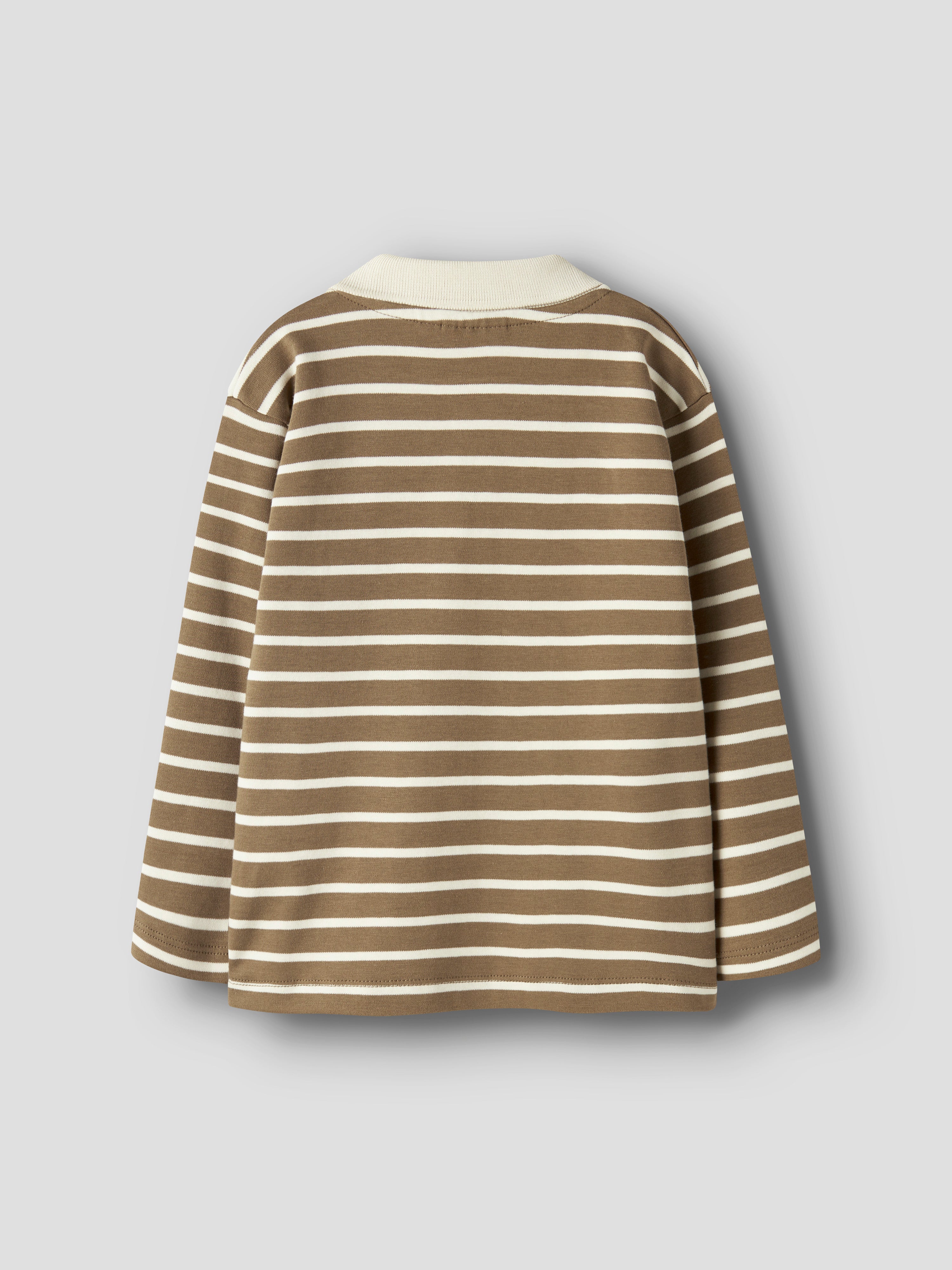 Lil Atelier Limia - LS Loose Polo Top - Kangaroo/Turtledove