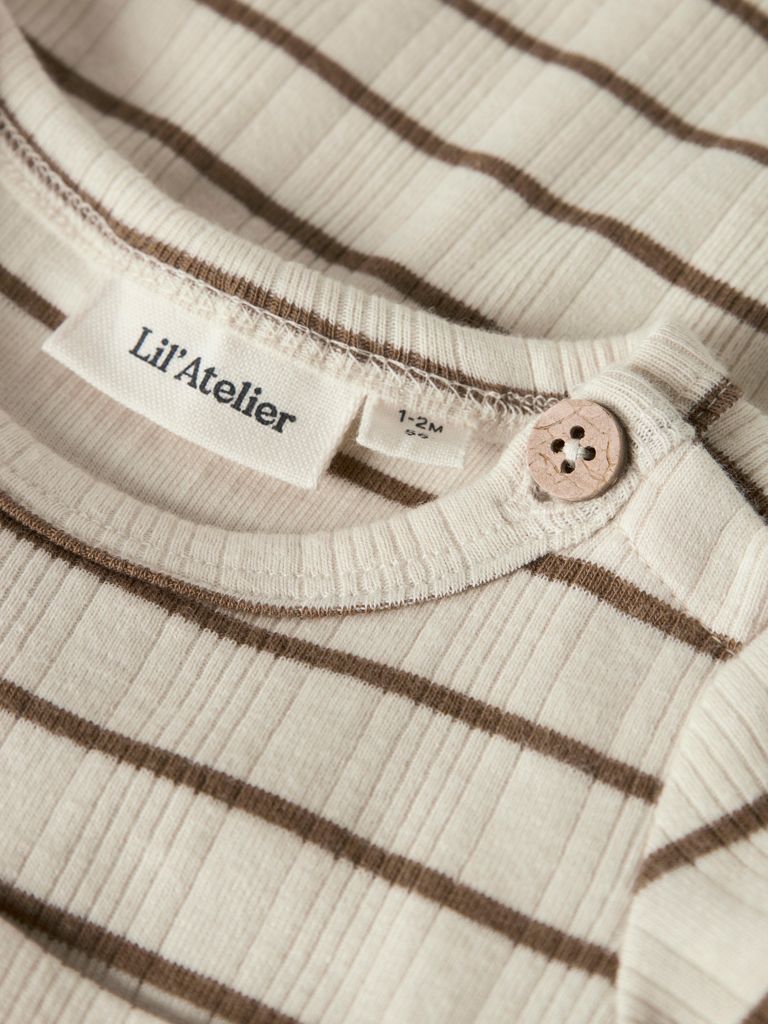 Lil Atelier Kaby - LS Slim Body - Turtledove/Kangaroo