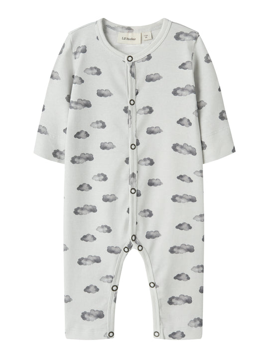 Lil Atelier Gio - LS Nightuit - Glacier Gray/Cloud