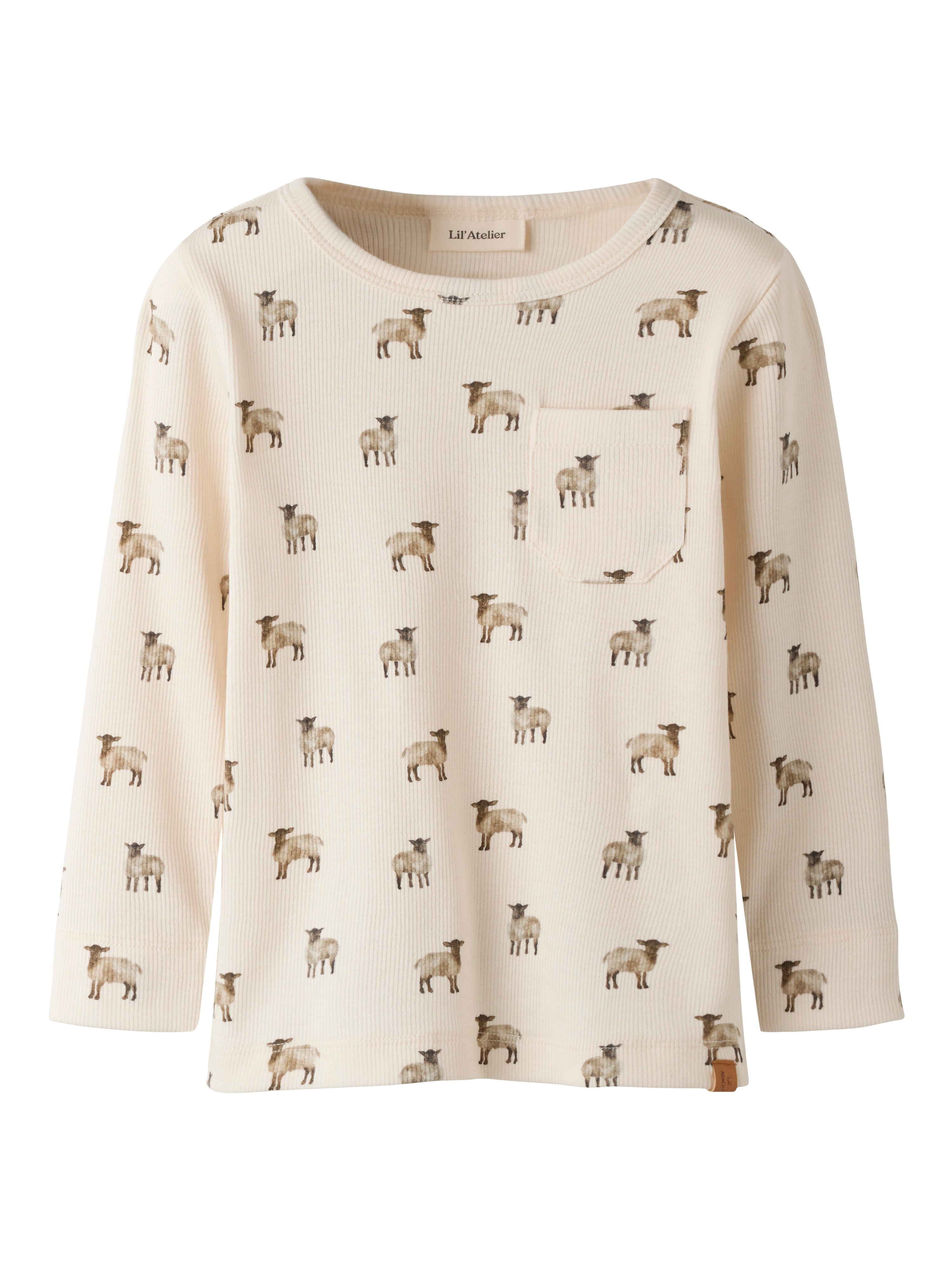 Lil Atelier - Gavo Eko LS Slim Top - Turtledove / Sheep