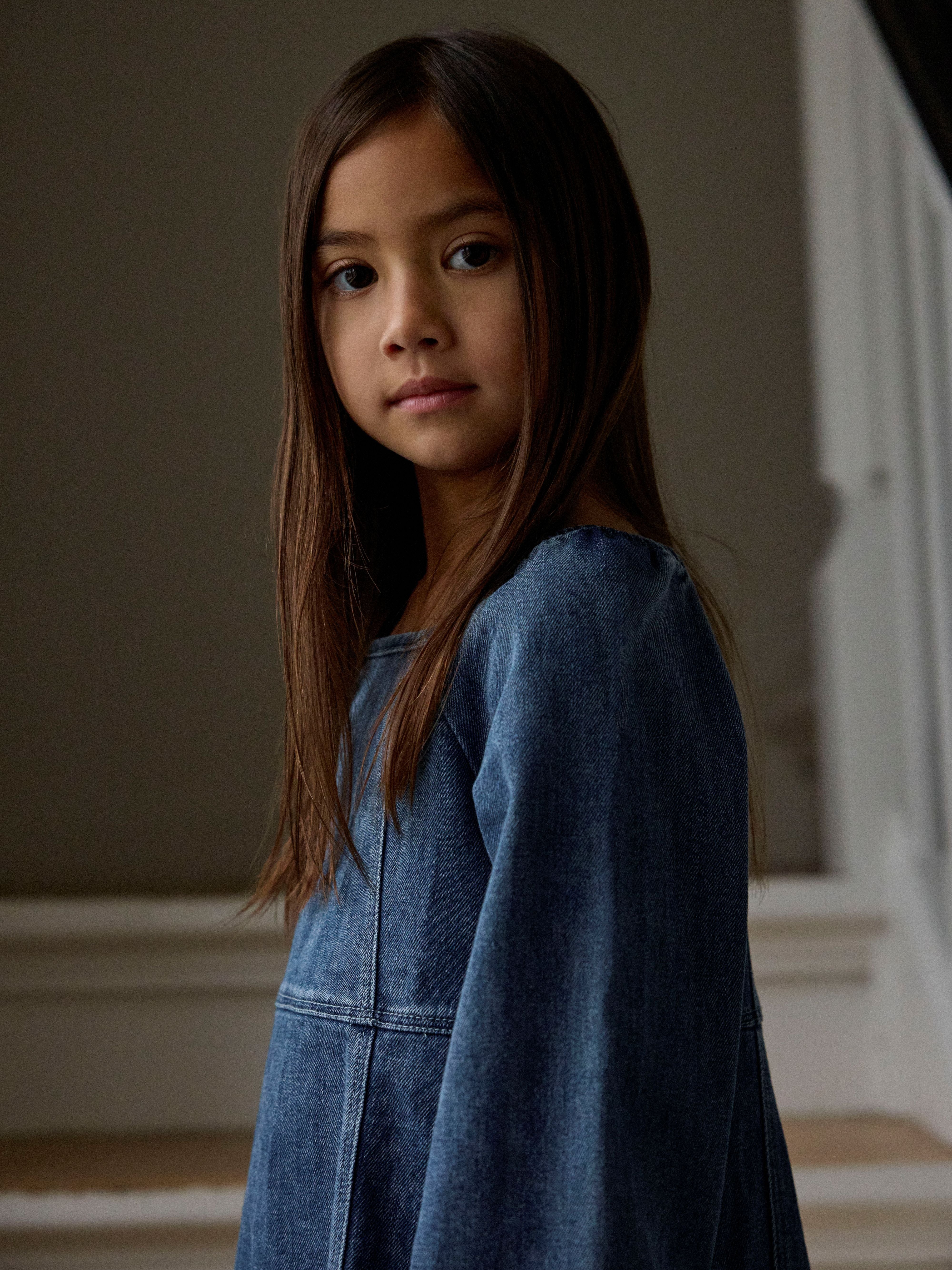 Lil Atelier Obello - LS Loose Denim Dress - Dark Blue Denim