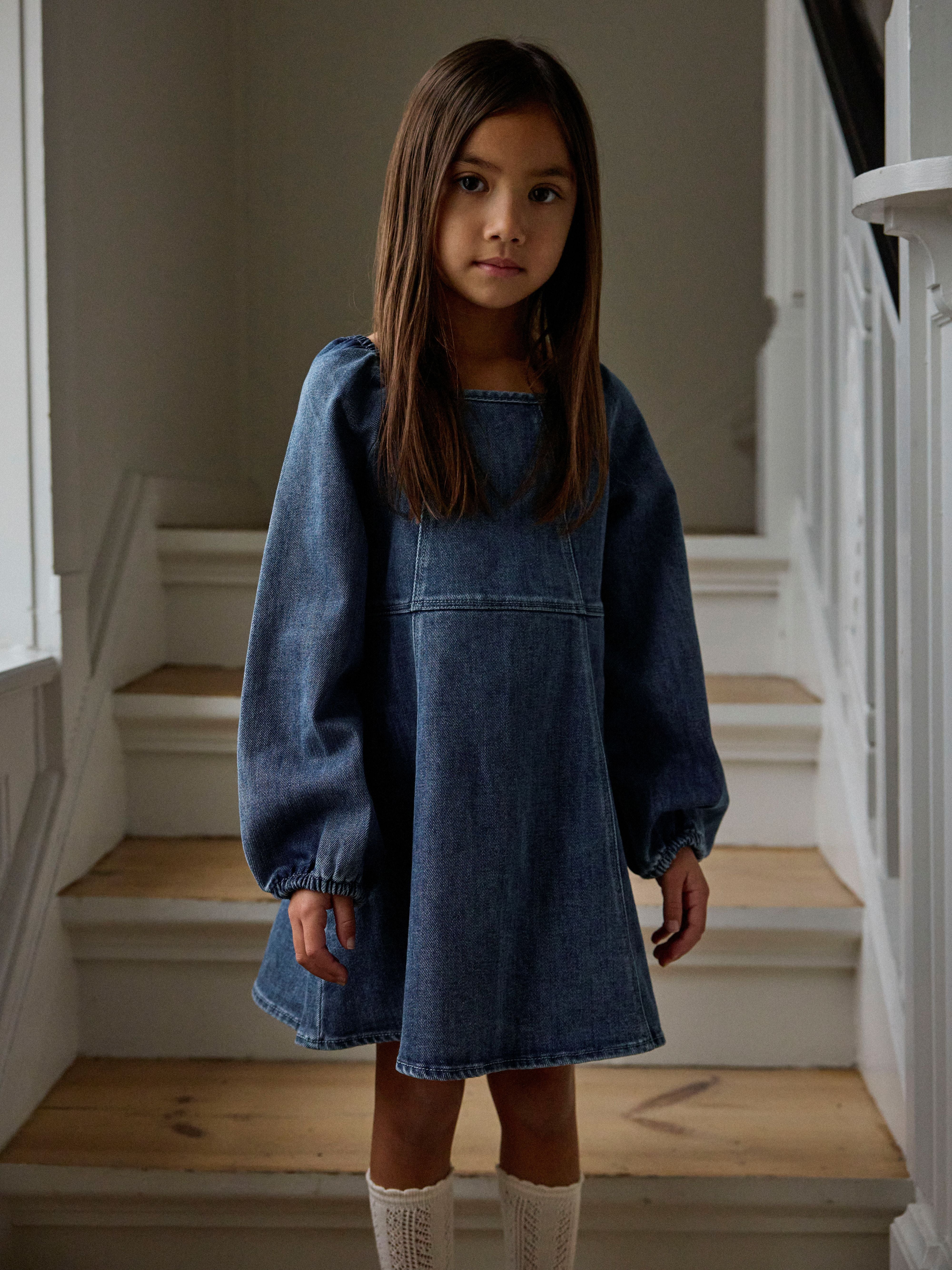 Lil Atelier Obello - LS Loose Denim Dress - Dark Blue Denim